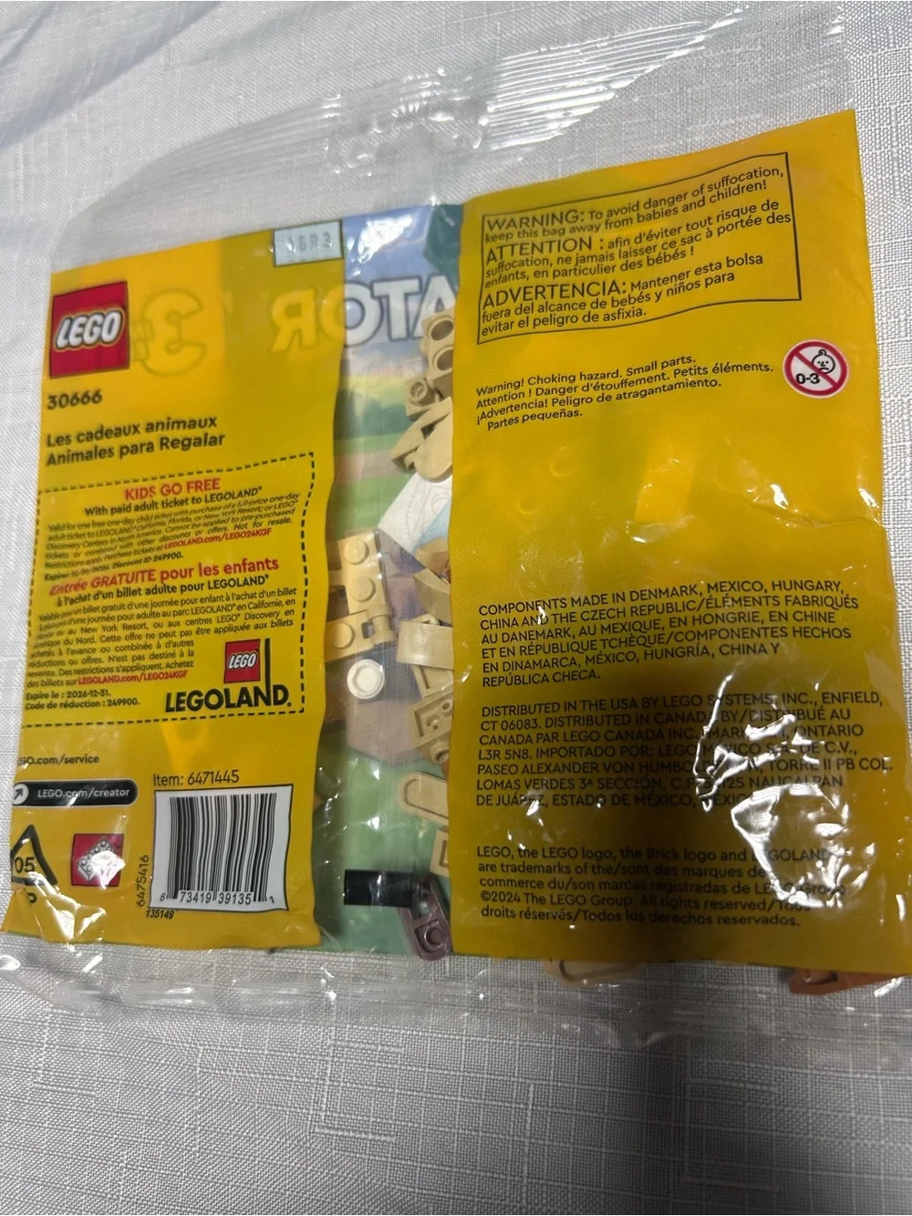 LEGO Creator 3-in-1 Gift Animals polybag set 30666 Dog, Bear, Squirrel